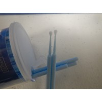 House Brand Disposable Micro Applicators (Microbrush)  Regular Blue -Regular Tip. 1case (4bottles) 100pcs/Bottle